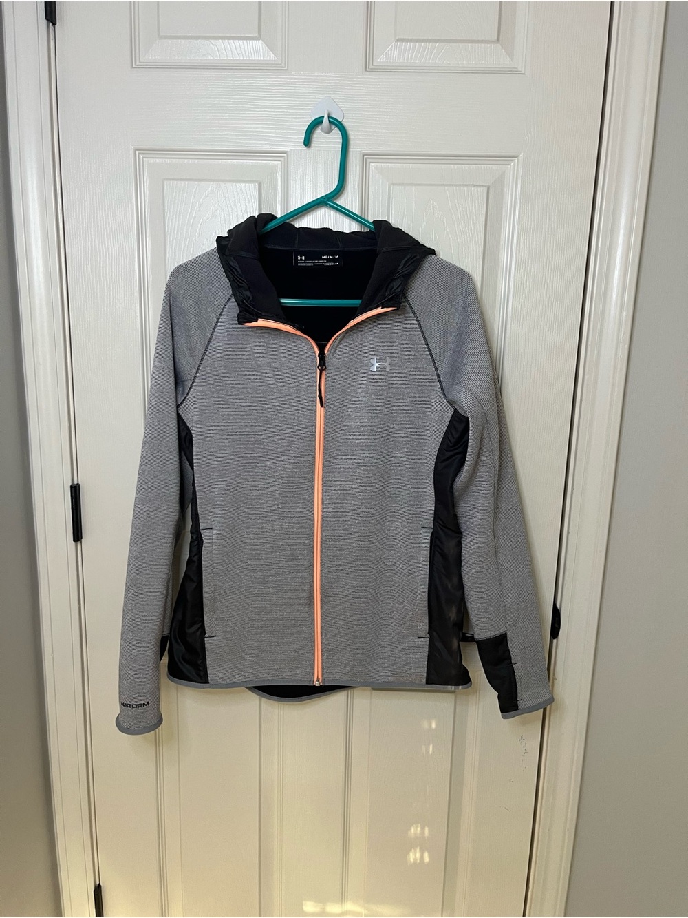 Under Armour Women’s Gray Hooded Jacket with Peach Zipper